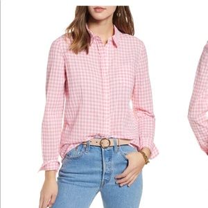 J. Crew classic boy fit crinkle gingham shirt